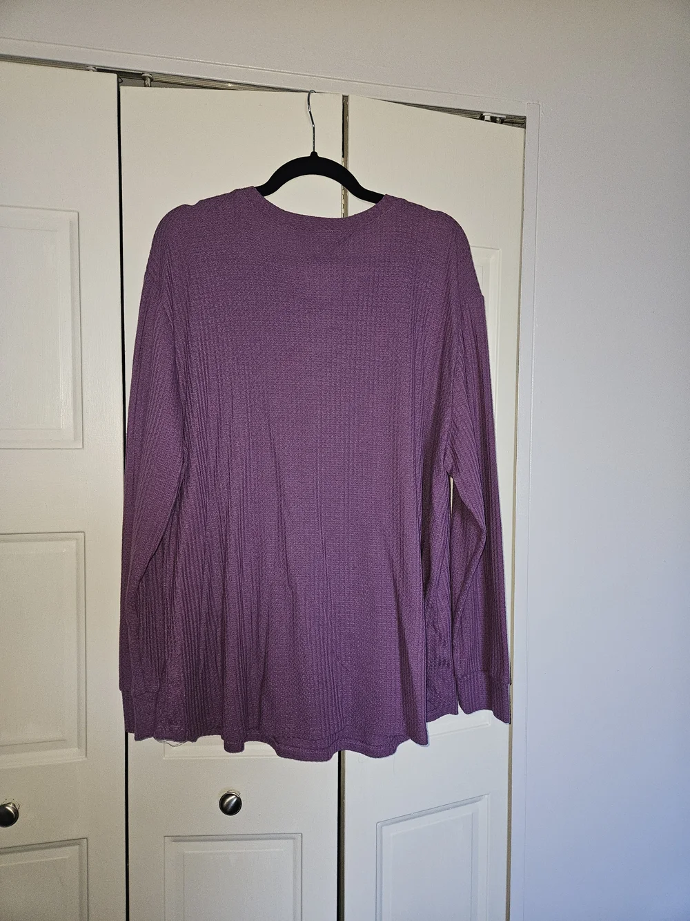 torrid Plum Lace-Up Waffle Knit Long Sleeve Top - Picture 3 of 3